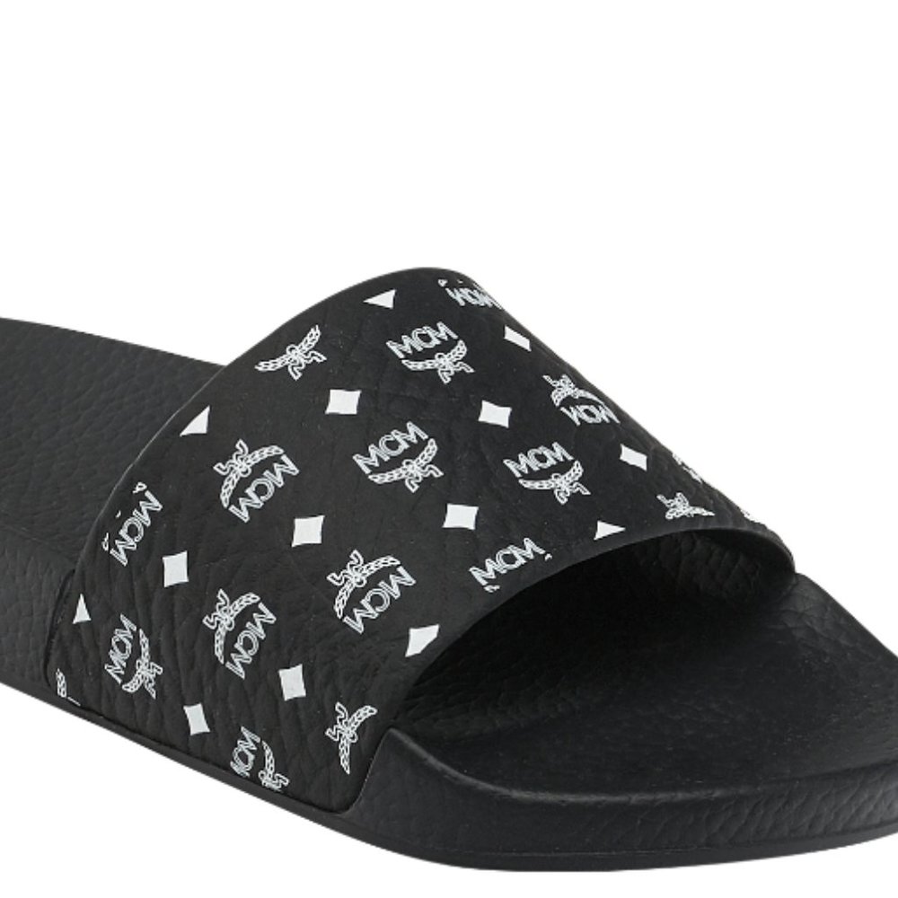 MCM Monogram Print Rubber Slides